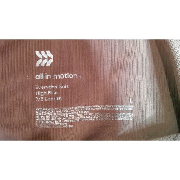 All in motion Everyday Soft High Rise 7/8 Length Ribbed Leggings Light Brown L - Picture 9 of 9